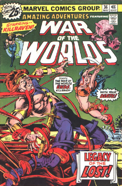 Amazing Adventures #36, Killraven, Warrior of the Worlds  (Marvel, 1976) cover.