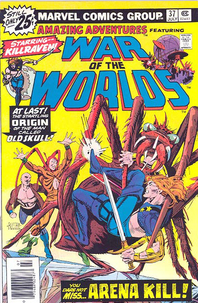 Amazing Adventures #37, Killraven, Warrior of the Worlds  (Marvel, 1976) cover.