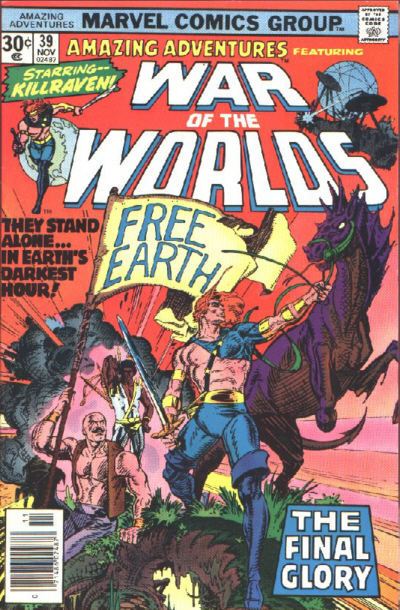Amazing Adventures #39, Killraven, Warrior of the Worlds  (Marvel, 1976) cover.