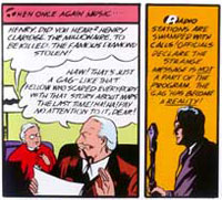 
Batman #1 (DC, 1940). The Joker makes his demands. Click for larger image.