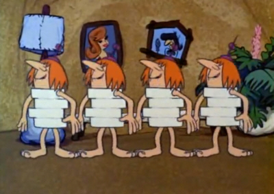 The Flintstones: The Masquerade Party (1965). There's a new band in Bedrock, the Way Outs.