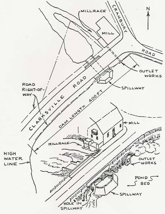 Map of Grover's Mill pond