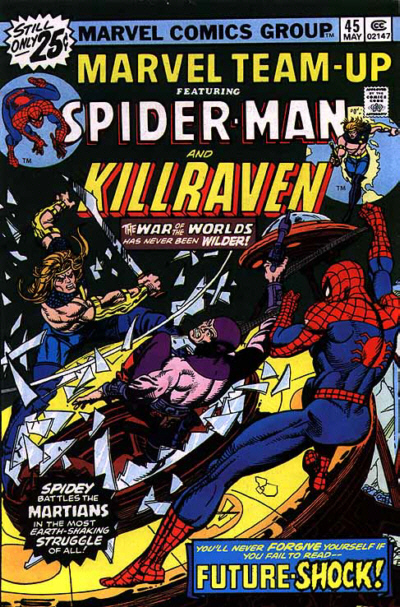 Marvel Team-Up #45, Spideman and Killraven, (Marvel, 1976) front cover.