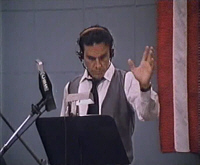 
The Night that Panicked America, Paul Shenar as Orson Welles conducts the Mercury Theatre