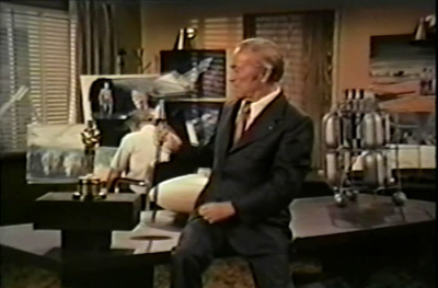 George Pal with a model spacecraft for War of The Worlds TV Series