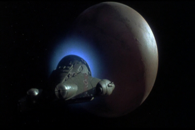 Martian spacecraft departs in Spaced Invaders
