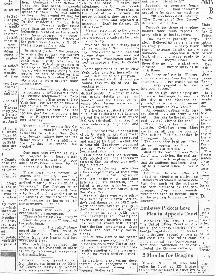 trenton times war of the worlds article page 2, part 2