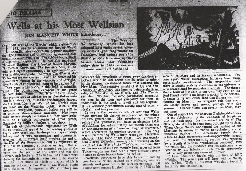 BBC Radio Times, feature by Jon Manchip White, May 28th-June 3rd 1950 issue