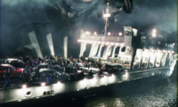 Aliens attack boat.
